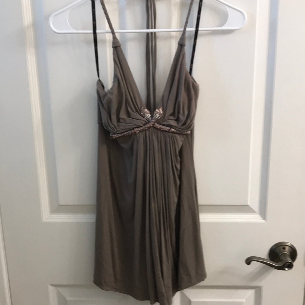 Sky brown grey halter snake top size Medium